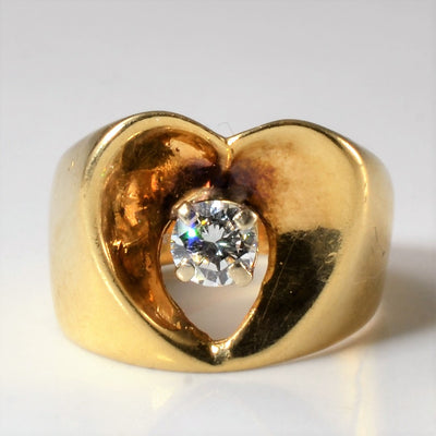 Heart Shaped Diamond Solitaire Ring | 0.24ct | SZ 5 |