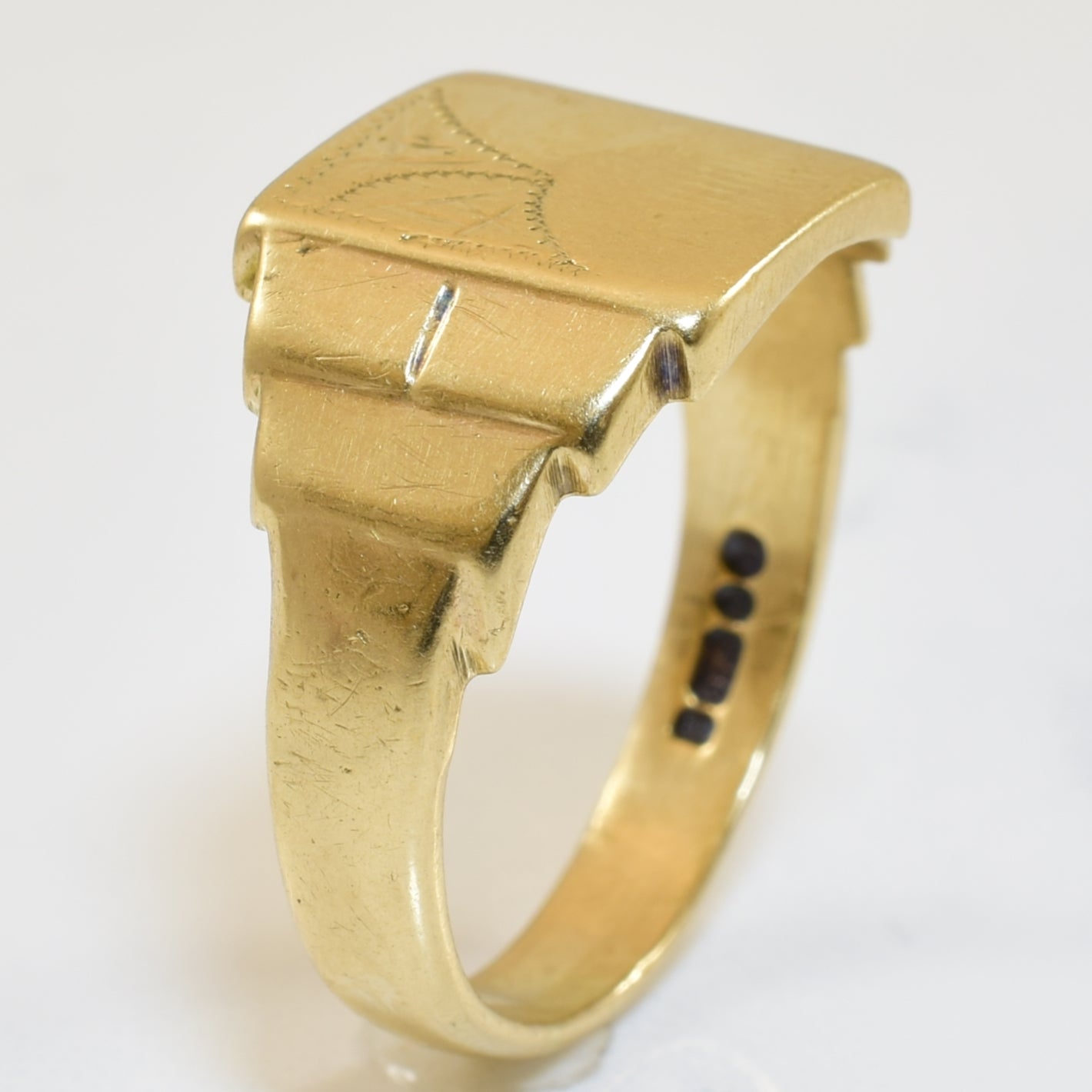 Vintage 9ct Gold Signet Ring 7号 1970s Yellow Gold Signet Ring | SZ 9.25 |