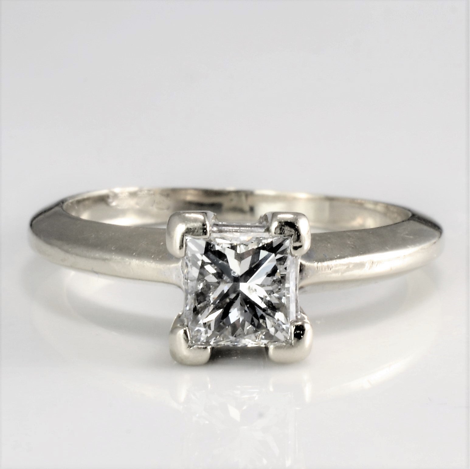 Solitaire Princess Diamond Engagement Ring | 0.68 ct, SZ 4.5 |