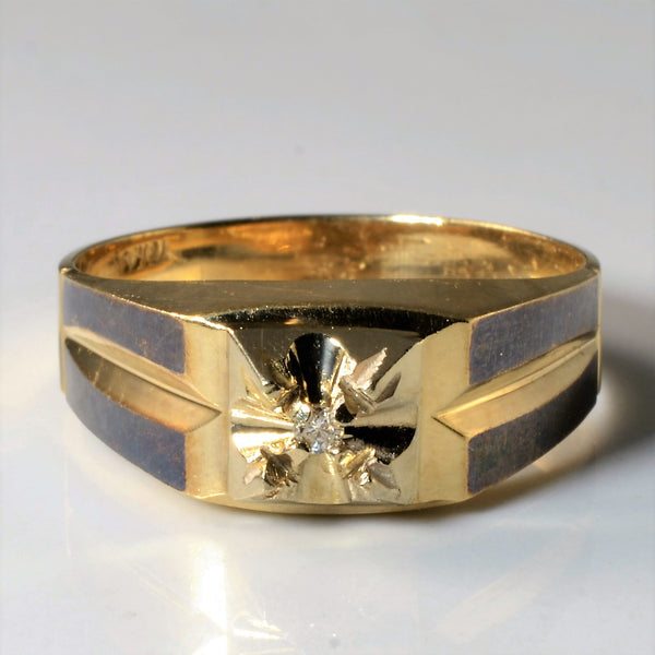 Oxidized Detailed Diamond Ring | 0.025ct | SZ 10.5 |