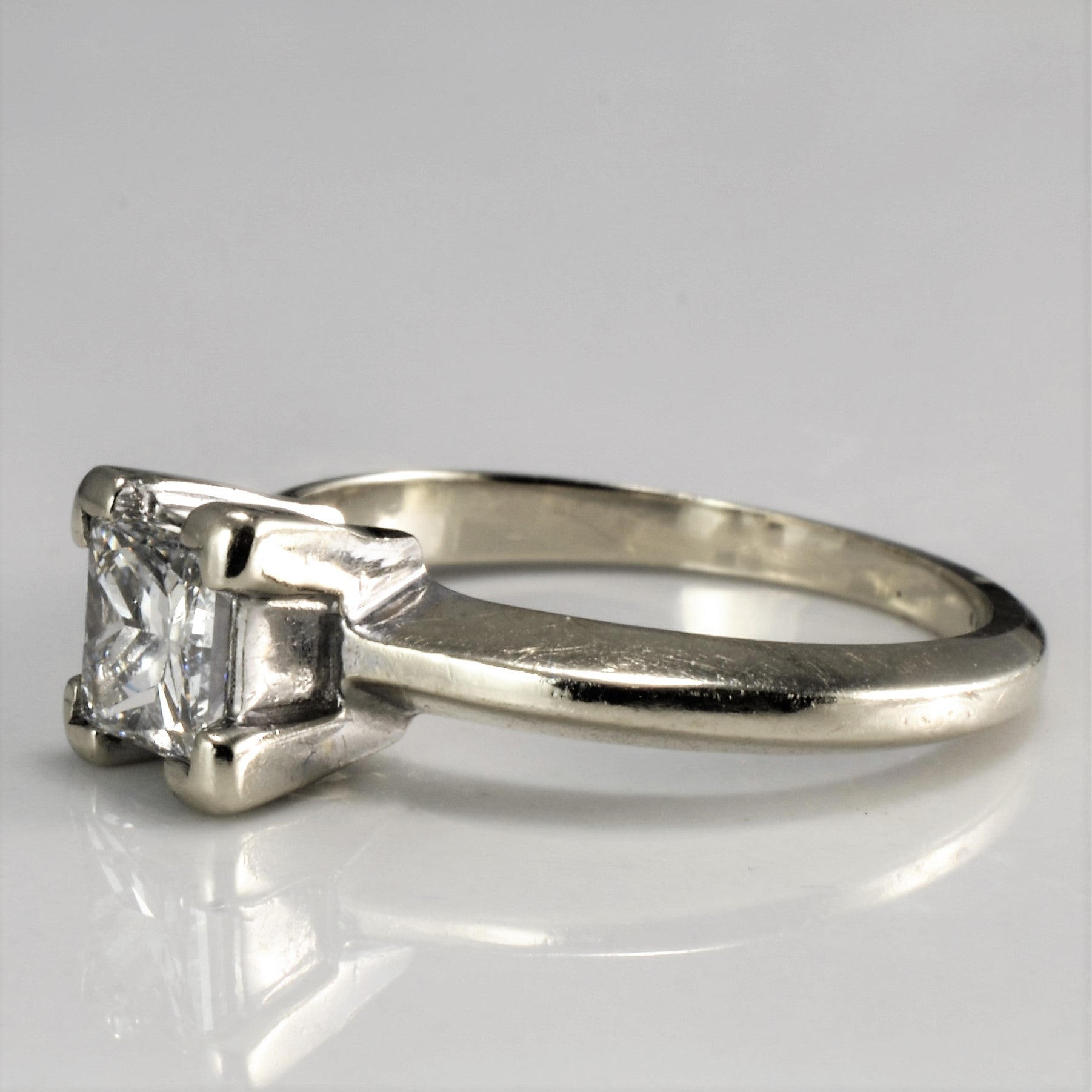 Solitaire Princess Diamond Engagement Ring | 0.68 ct, SZ 4.5 |