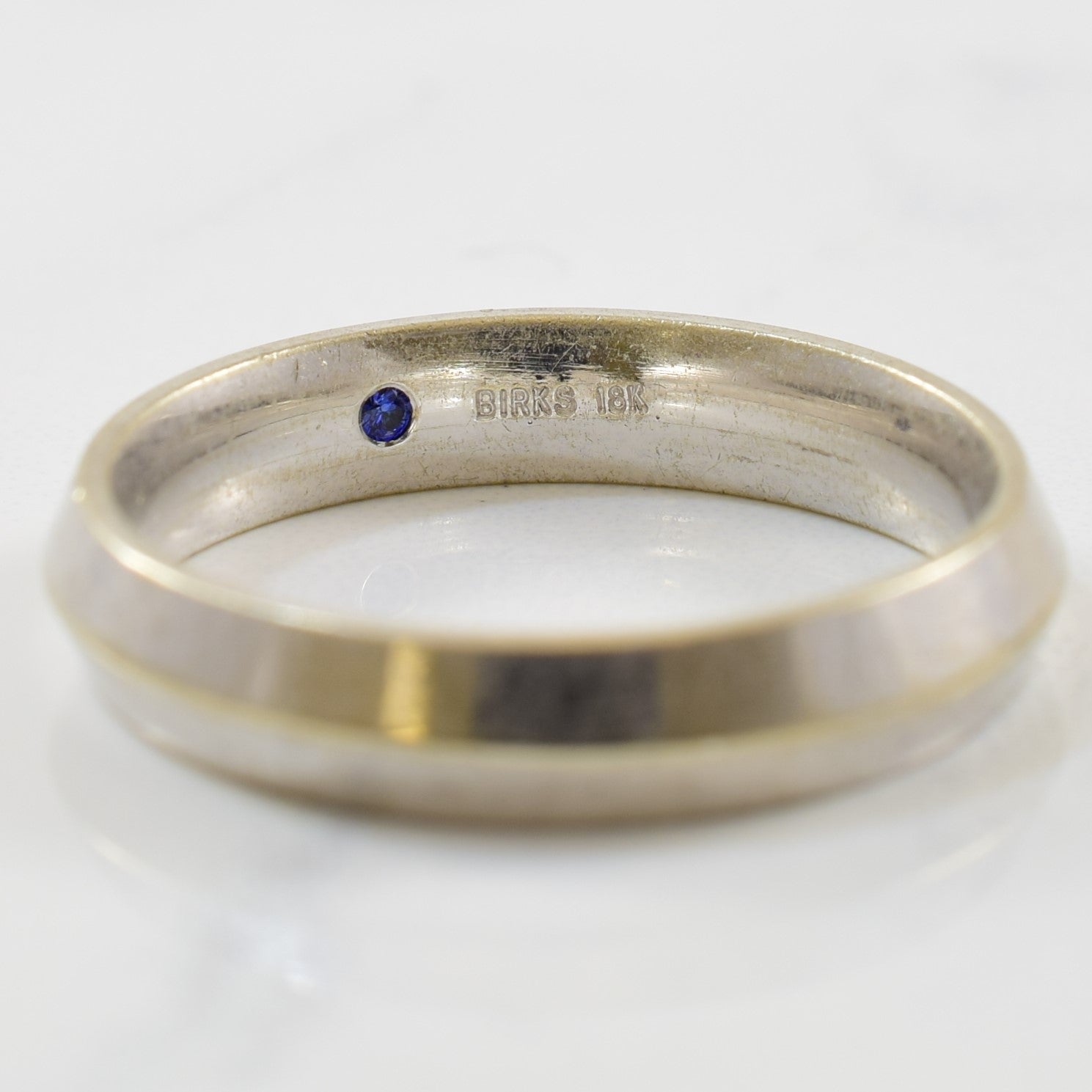 Birks' Blue Knife Edge Wedding Band | SZ 7.5 |