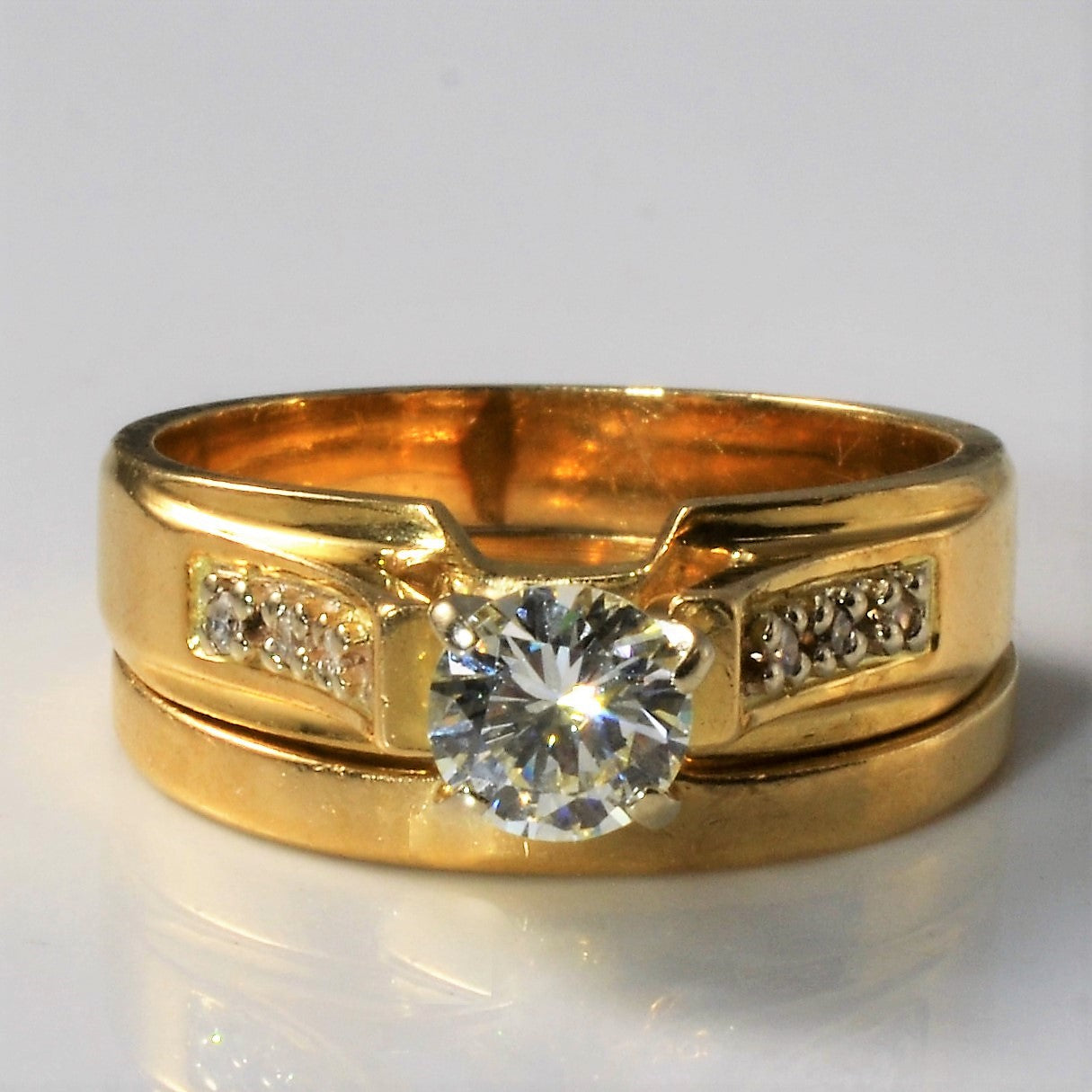 Diamond Engagement Ring & Nesting Band | 0.62ctw | SZ 7.25 |