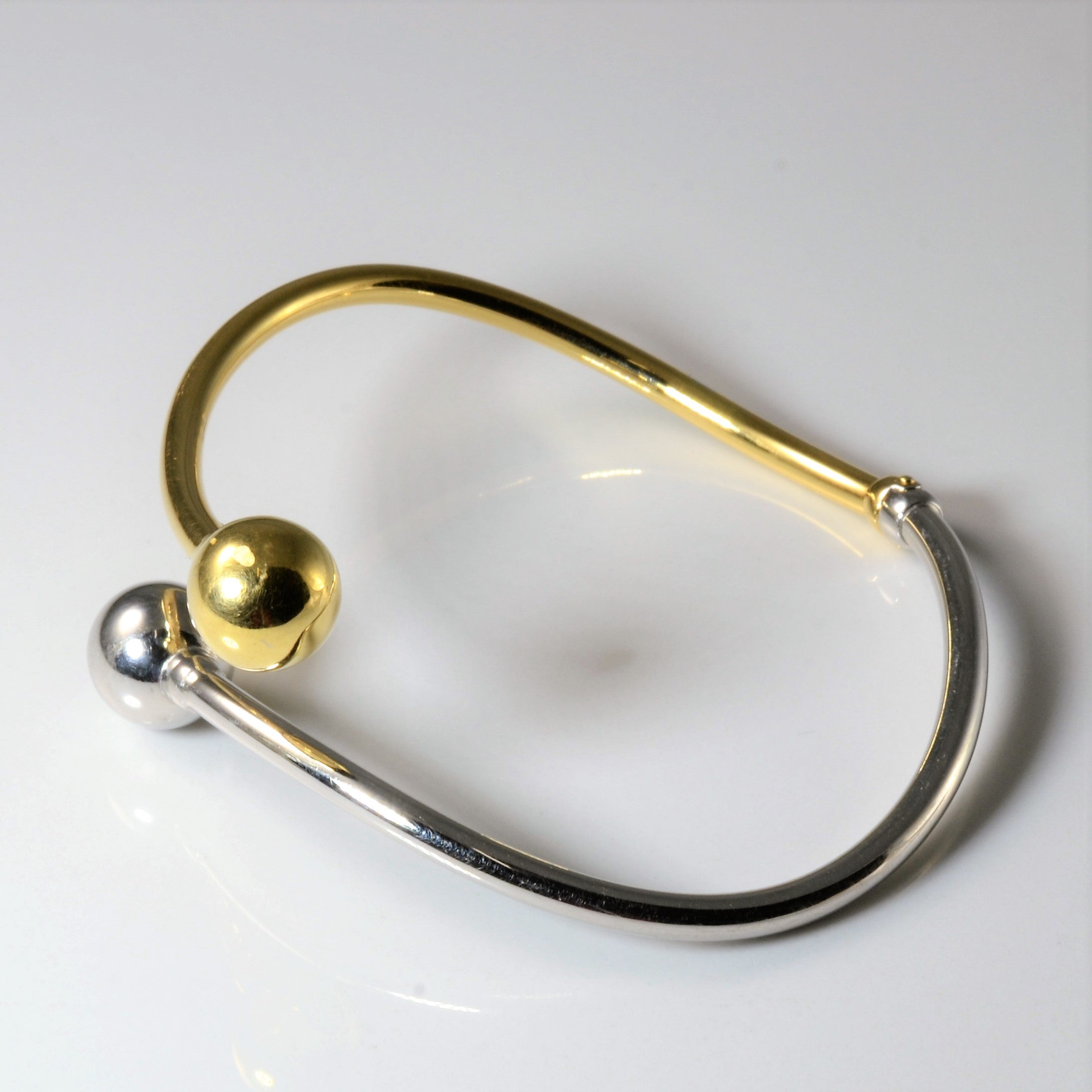 Two Tone Gold Wrap Bangle | 8"|