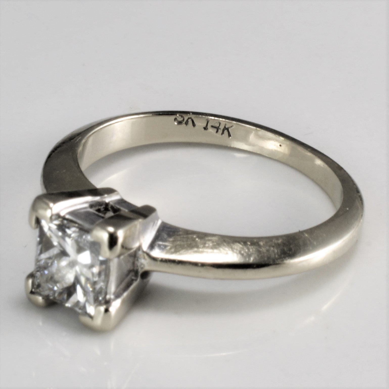 Solitaire Princess Diamond Engagement Ring | 0.68 ct, SZ 4.5 |