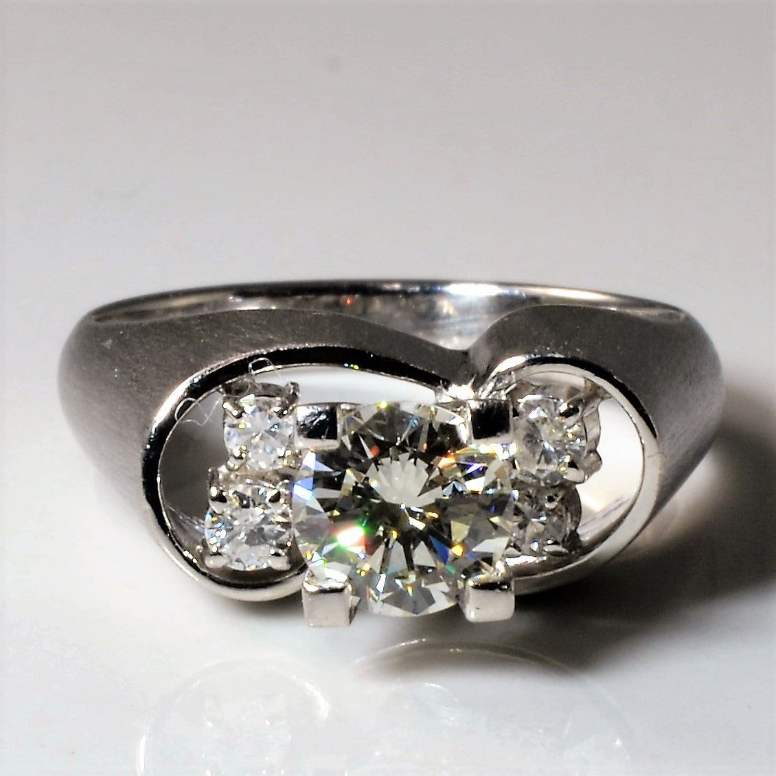 Unique Offset Diamond Cluster Ring | 0.79ctw | SZ 5.75 |