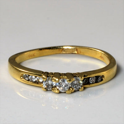 Three Stone Diamond Promise Ring | 0.21ctw | SZ 6.5 |