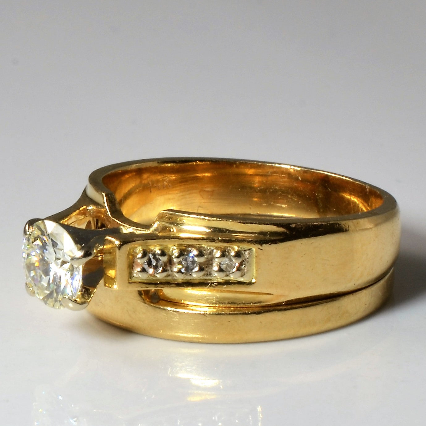 Diamond Engagement Ring & Nesting Band | 0.62ctw | SZ 7.25 |