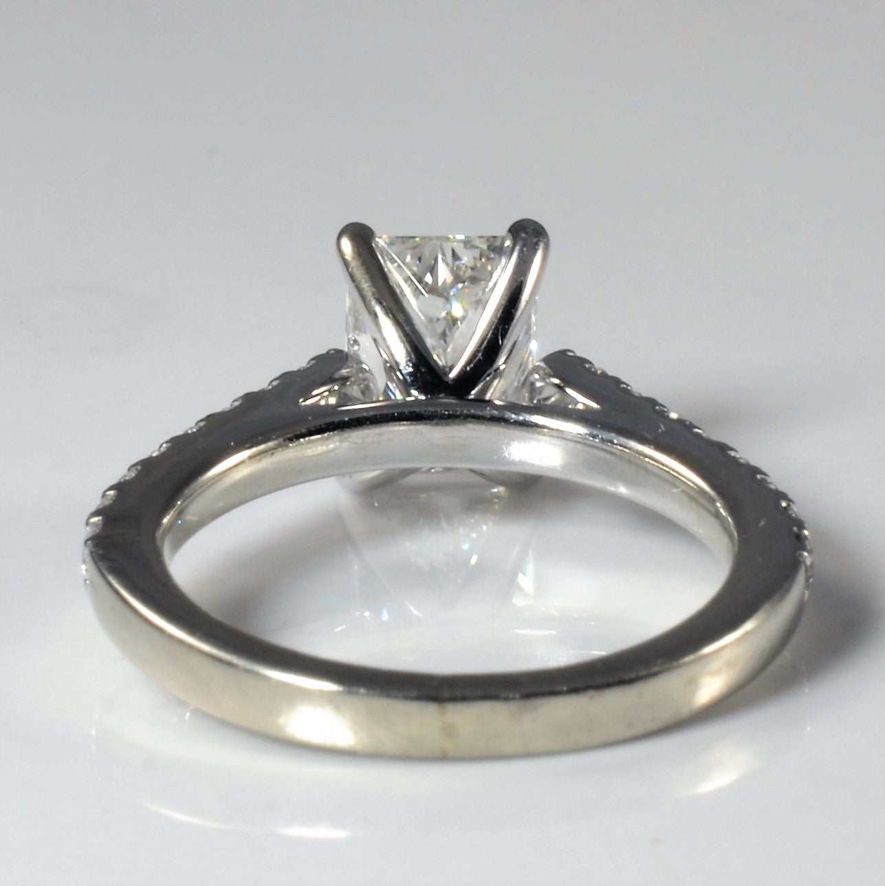 Radiant Diamond Cathedral Engagement Ring | 1.18ctw | SZ 3 |