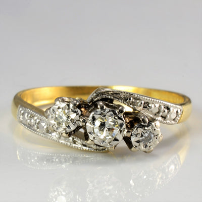 Edwardian Three Stone Diamond Ring | 0.05 ctw, SZ 5.5 |