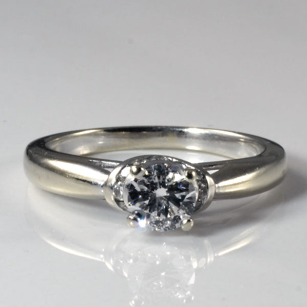 Diamond Channel Gallery Engagement Ring | 0.74ctw | SZ 8.5 |