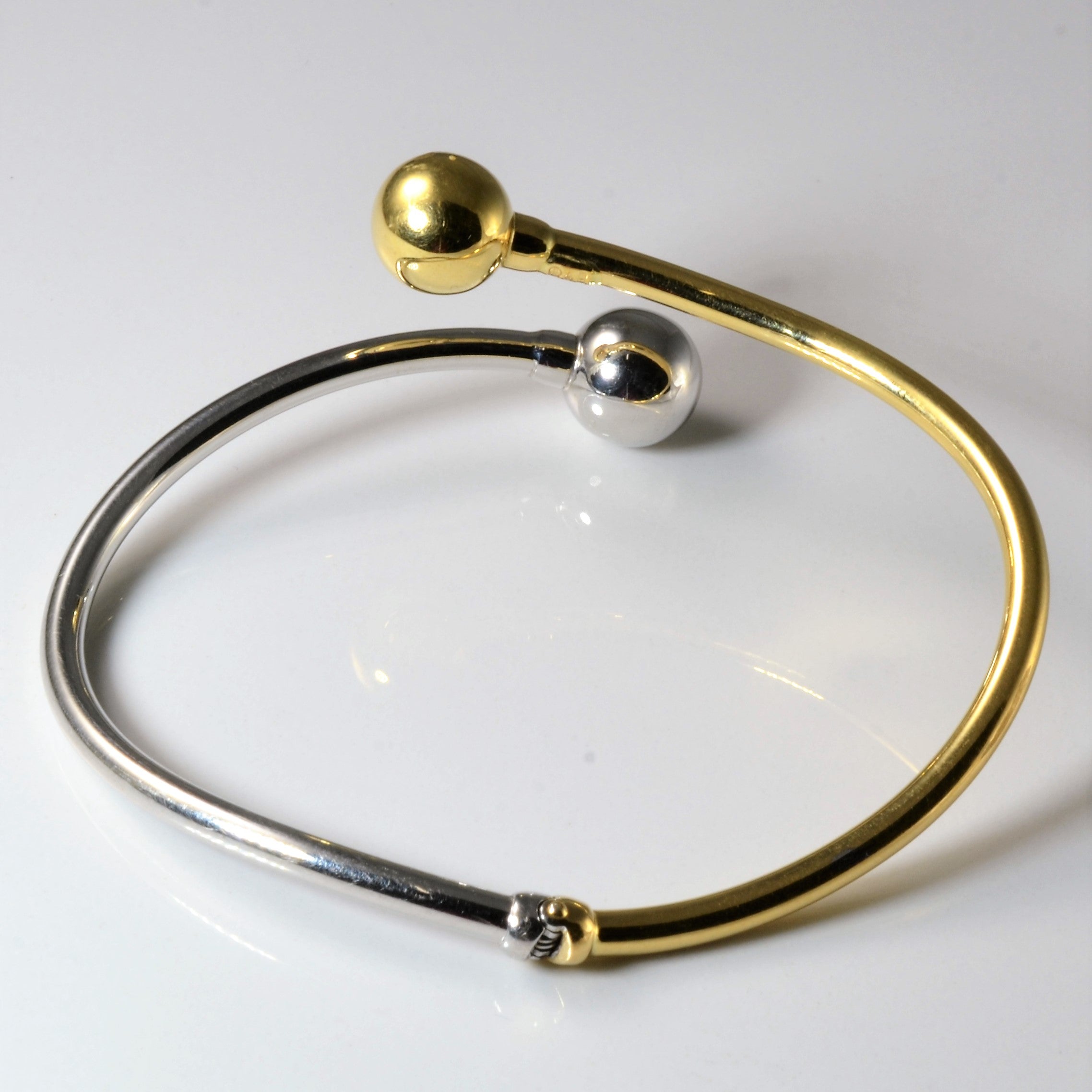 Two Tone Gold Wrap Bangle | 8"|