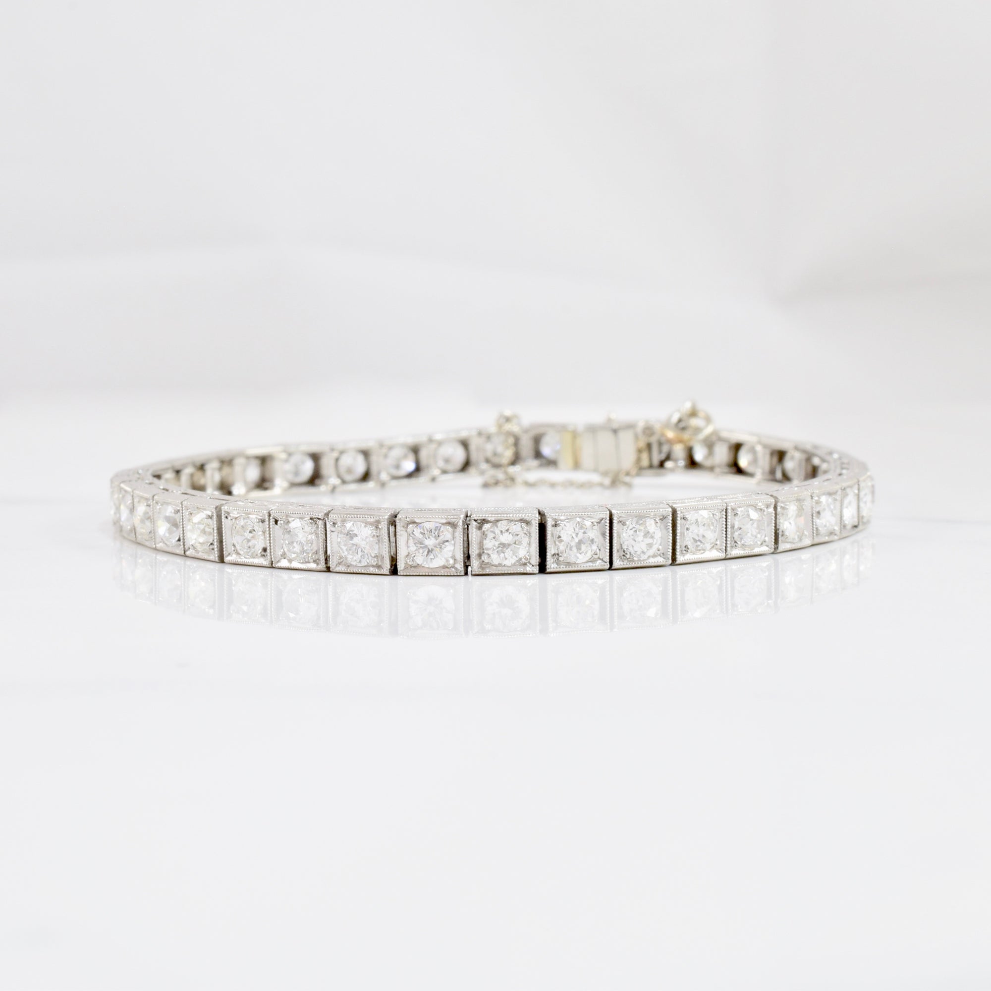 Art Deco Diamond Tennis Bracelet | 5.00ctw | 7