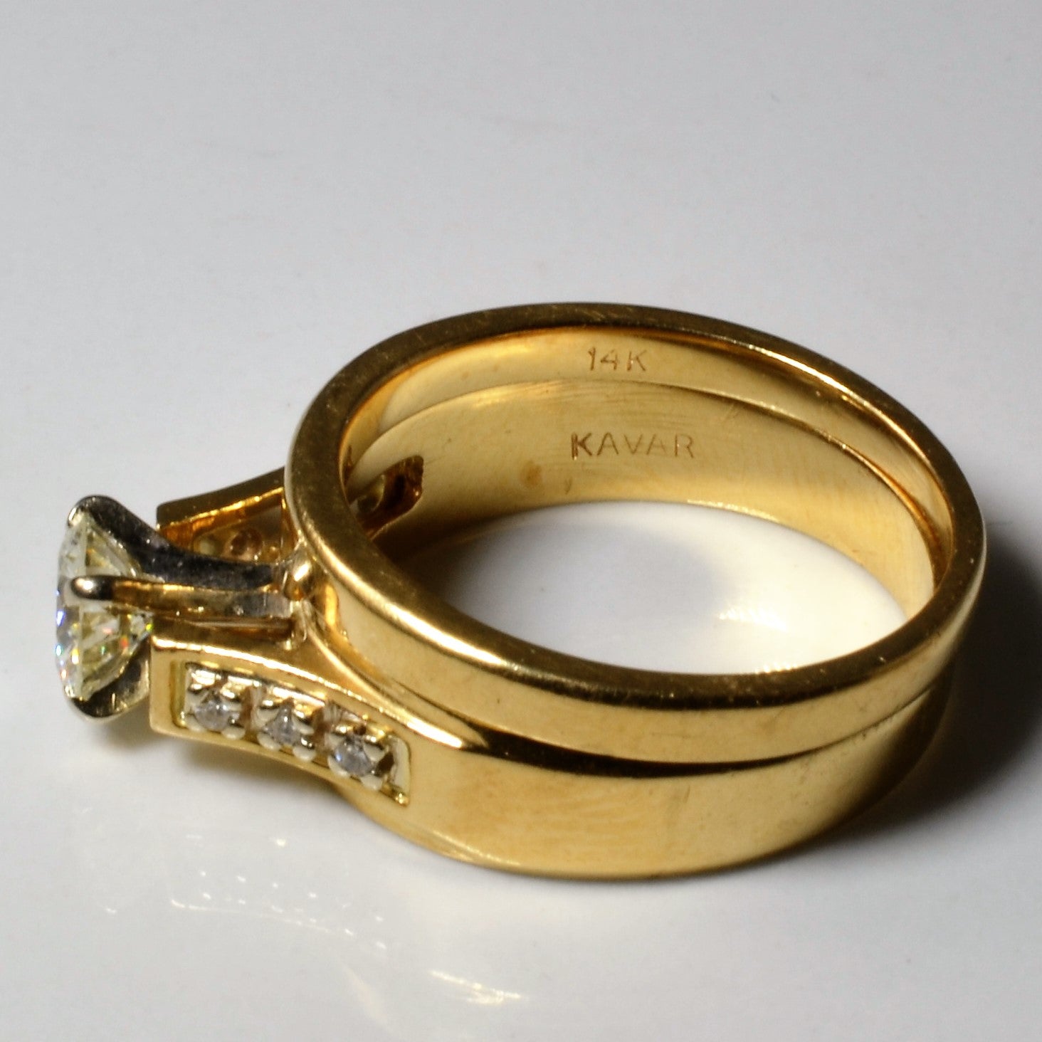 Diamond Engagement Ring & Nesting Band | 0.62ctw | SZ 7.25 |