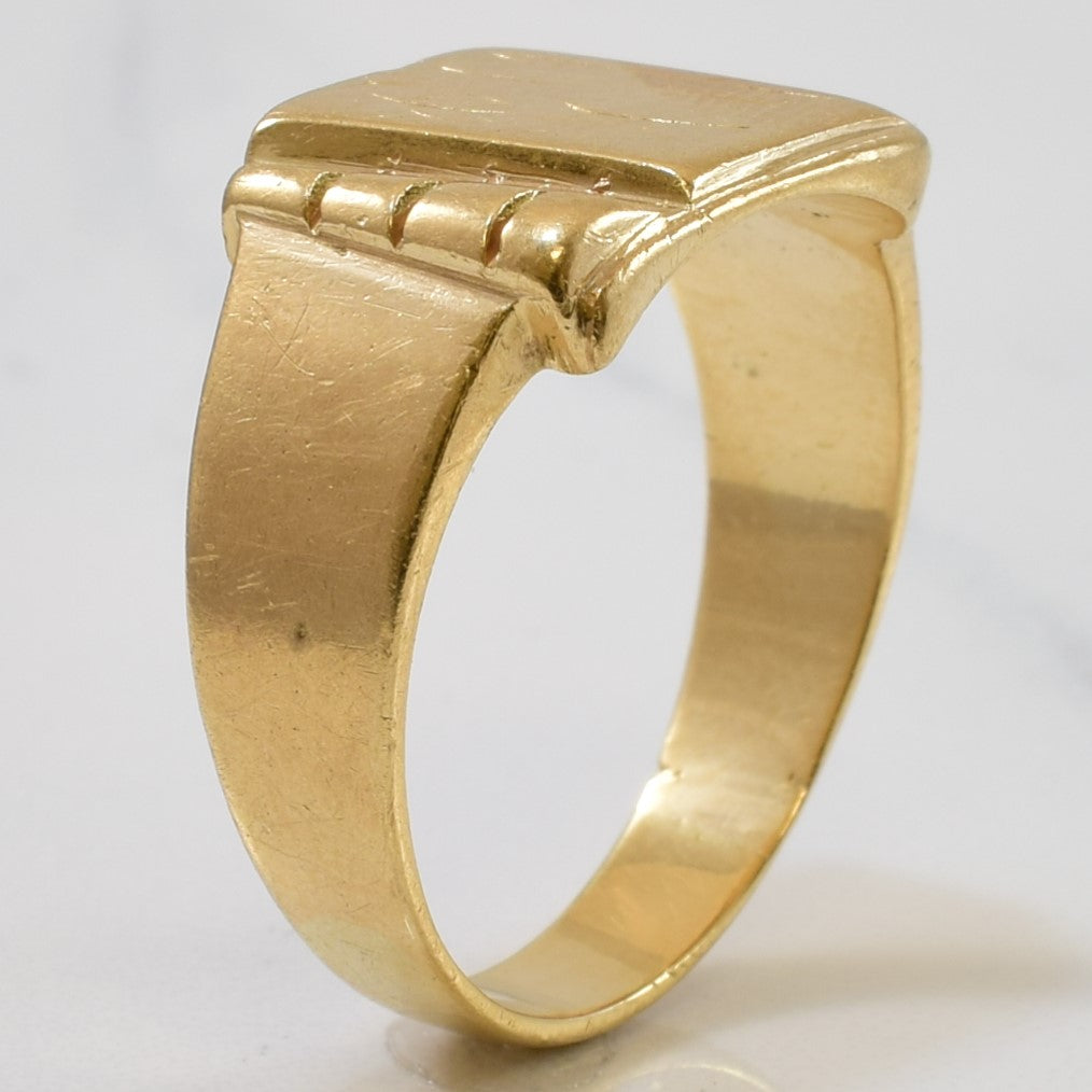 Yellow Gold Rectangular Signet Ring | SZ 9.75 |