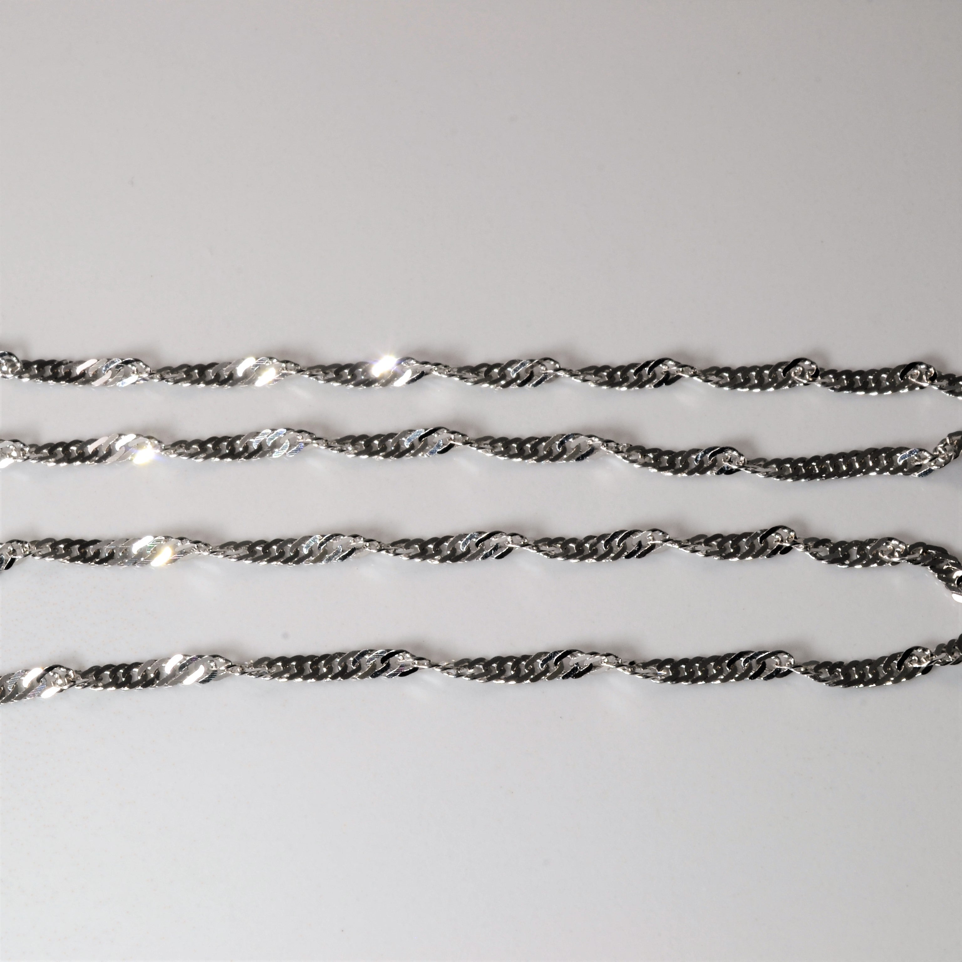 14k White Gold Singapore Chain | 20" |