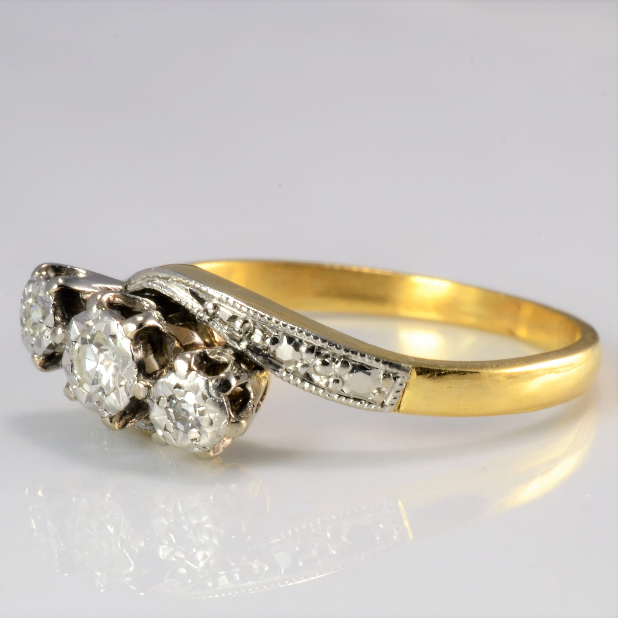 Edwardian Three Stone Diamond Ring | 0.05 ctw, SZ 5.5 |