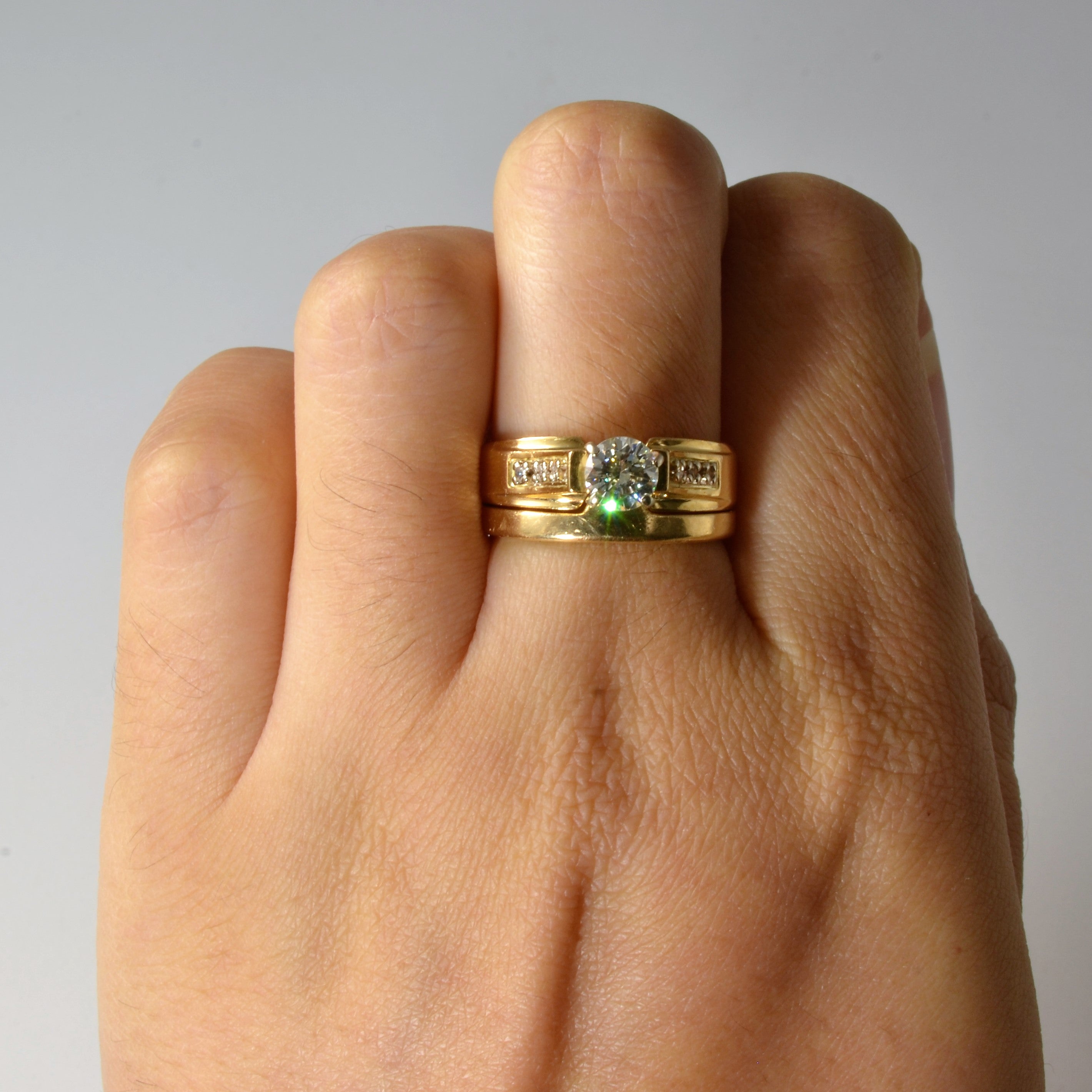 Diamond Engagement Ring & Nesting Band | 0.62ctw | SZ 7.25 |