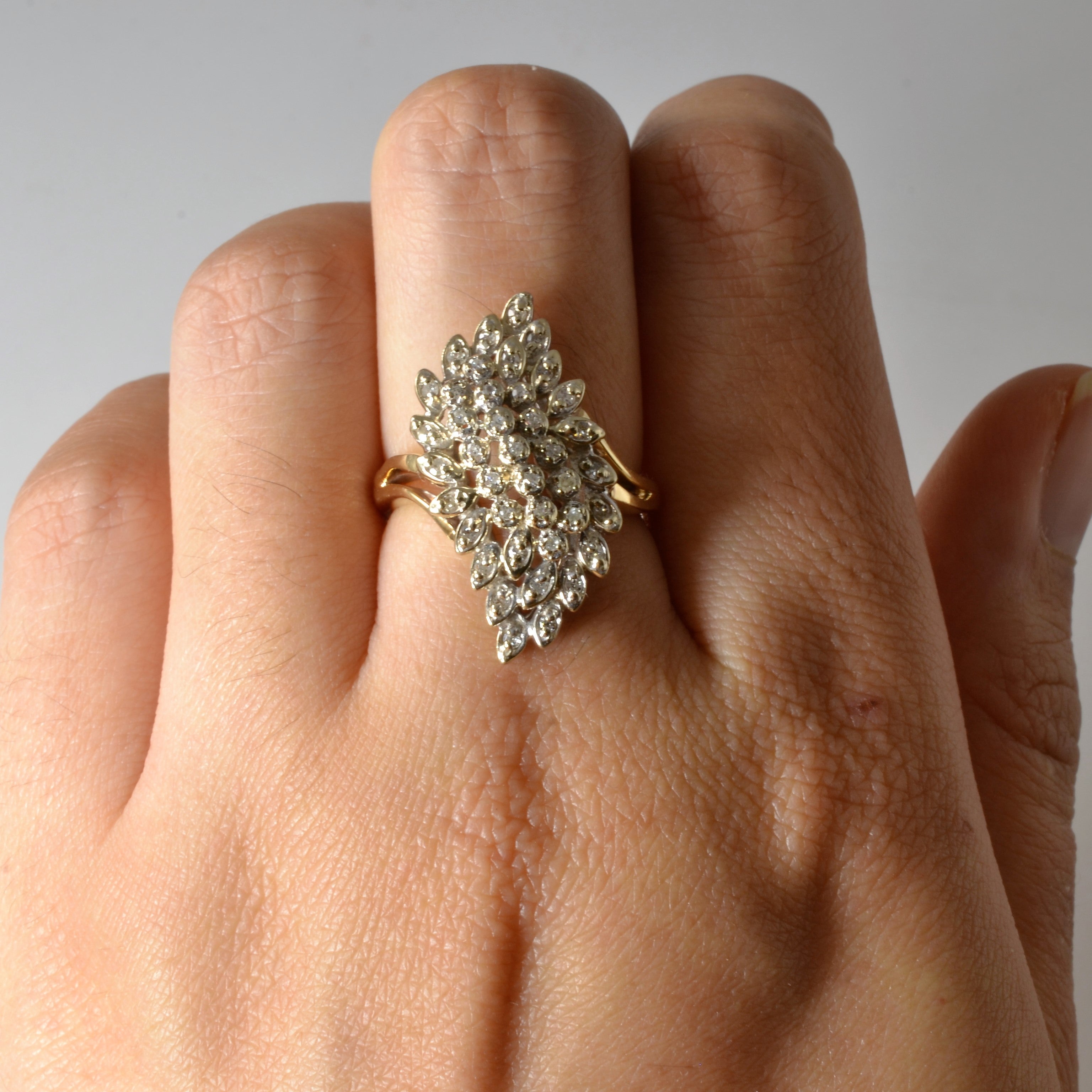 Cascading Diamond Bypass Ring | 0.20ctw | SZ 6.5 |