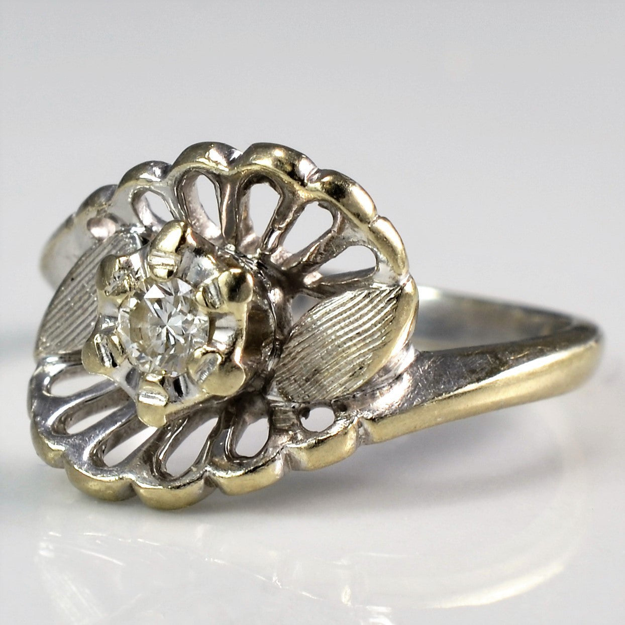 Floral Inspired Six Prong Cocktail Ring | 0.10ct | SZ 4.25 |