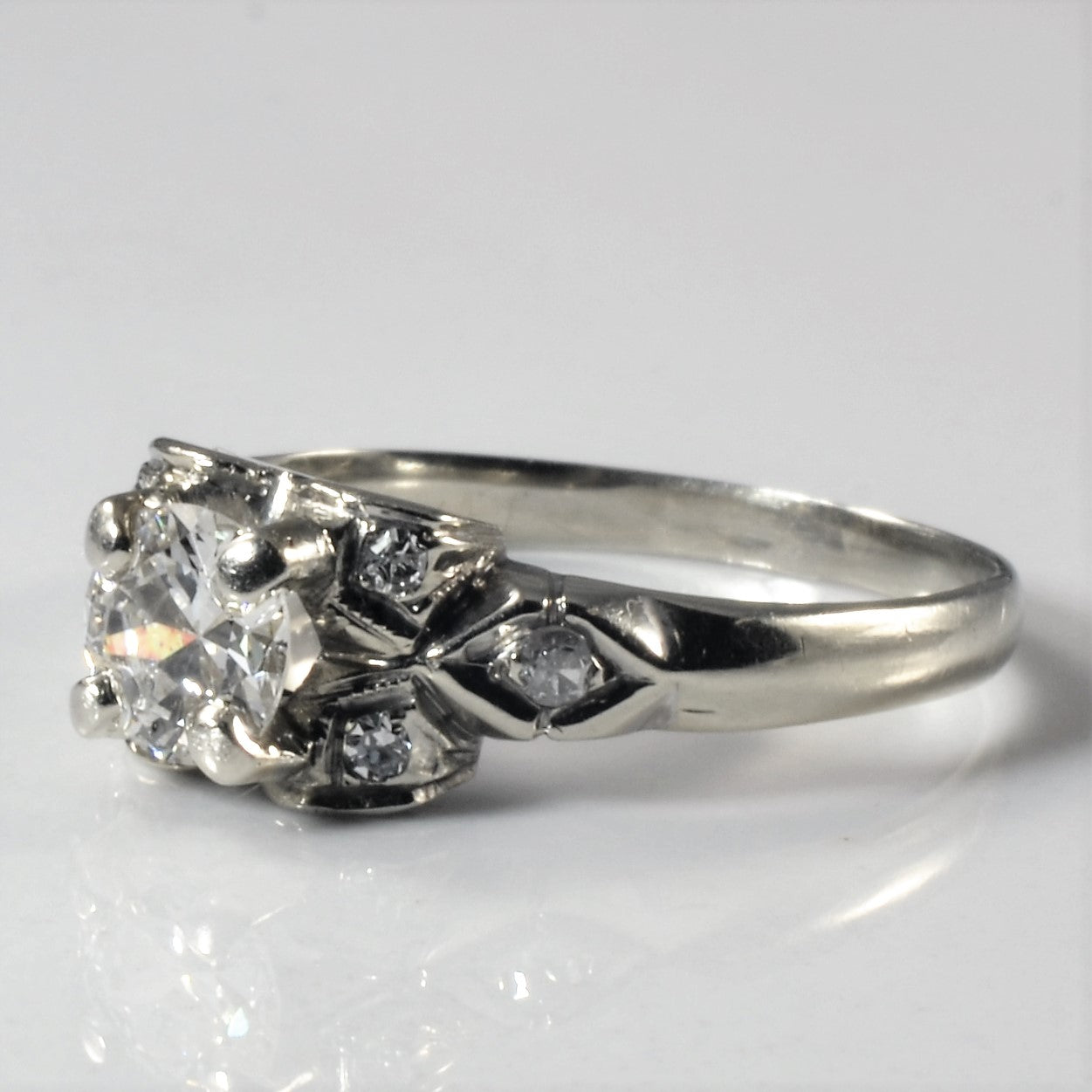 1920s Art Deco Diamond Engagement Ring | 0.57ctw | SZ 6.75 |