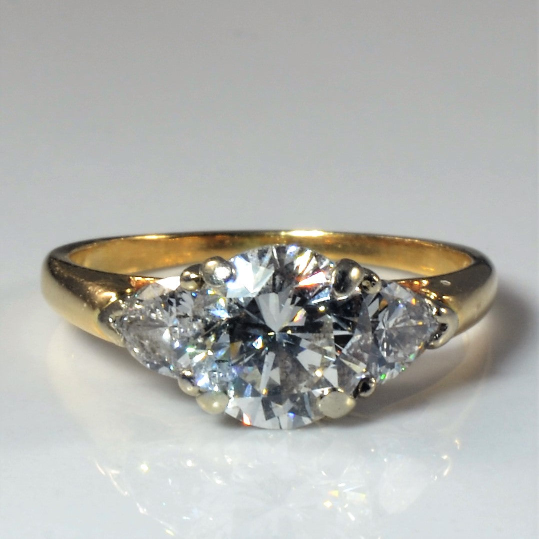 Bague de fiançailles trois diamants | 1,64 ct | Taille 5,25 | 