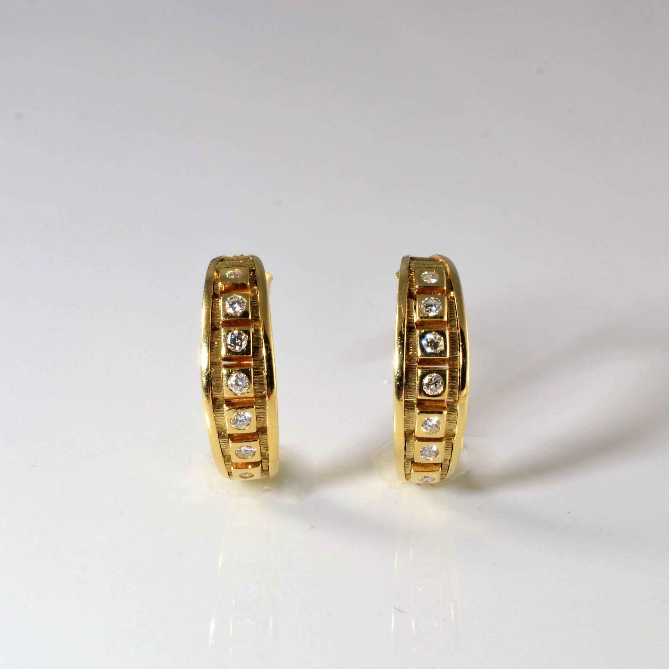 Diamond Semi Hoop Earrings | 0.17ctw |