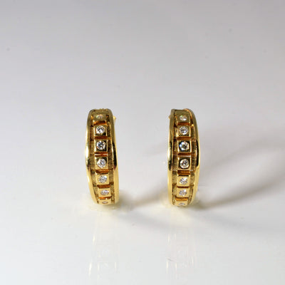Diamond Semi Hoop Earrings | 0.17ctw |
