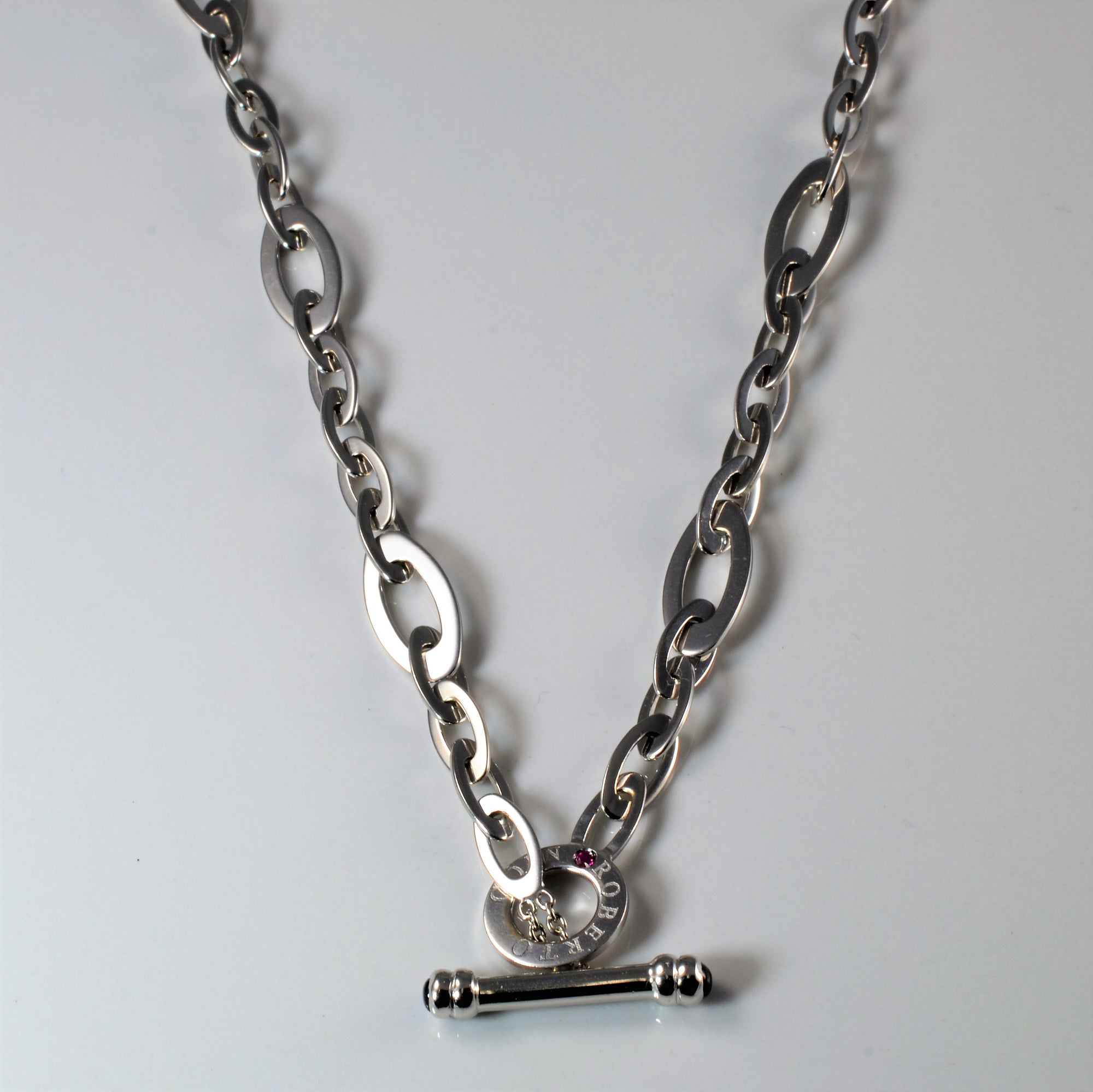 'Roberto Coin' Rolo Chain Toggle Necklace | 18
