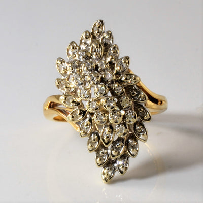 Cascading Diamond Bypass Ring | 0.20ctw | SZ 6.5 |