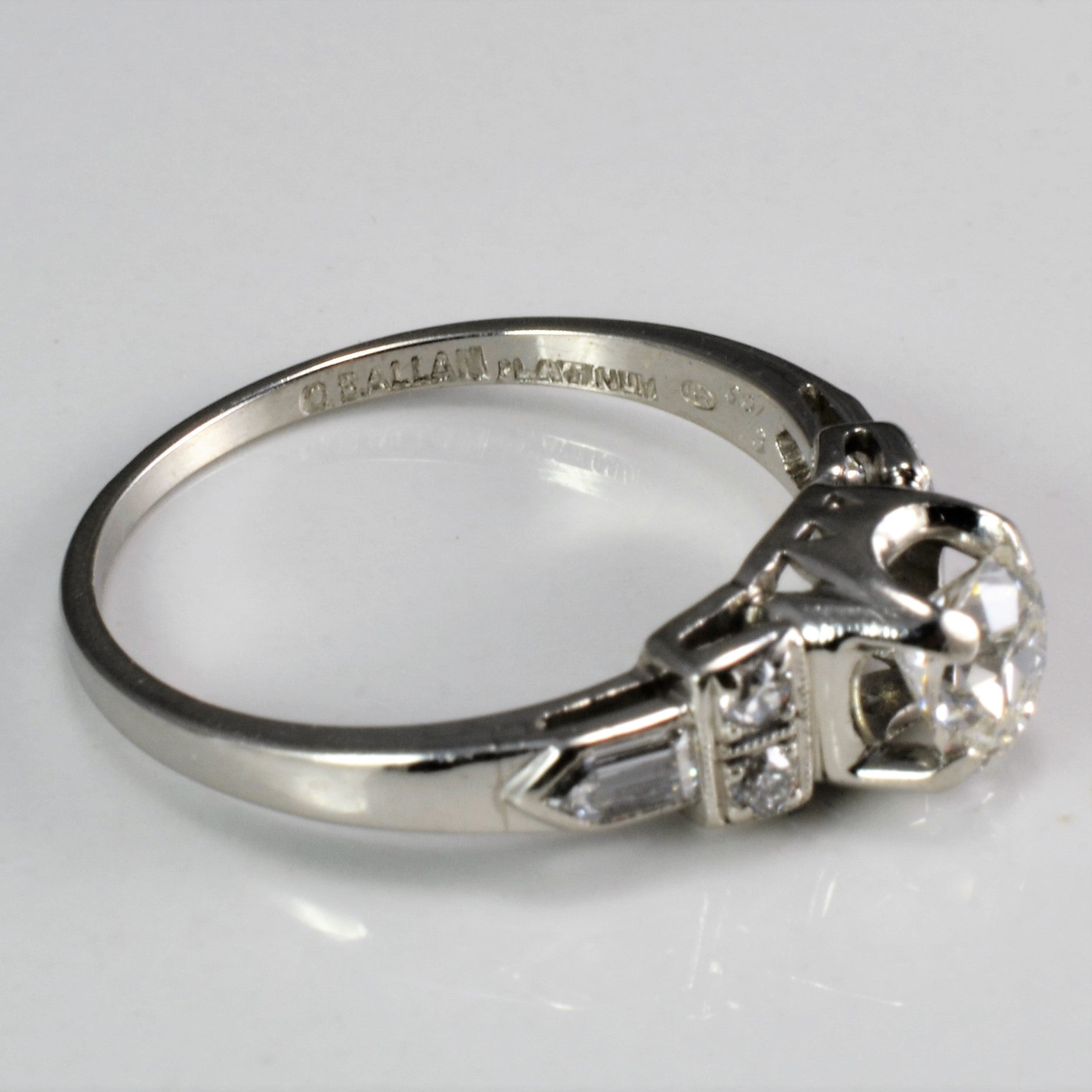 Art Deco Diamond Engagement Ring | 0.84 ctw, SZ 7 |