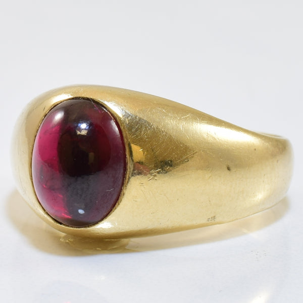 Cabochon Synthetic Ruby Ring | 3.80ct | SZ 10 |