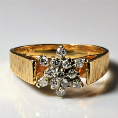 Diamond Cluster Burst Ring | 0.26ctw | SZ 6.5 |