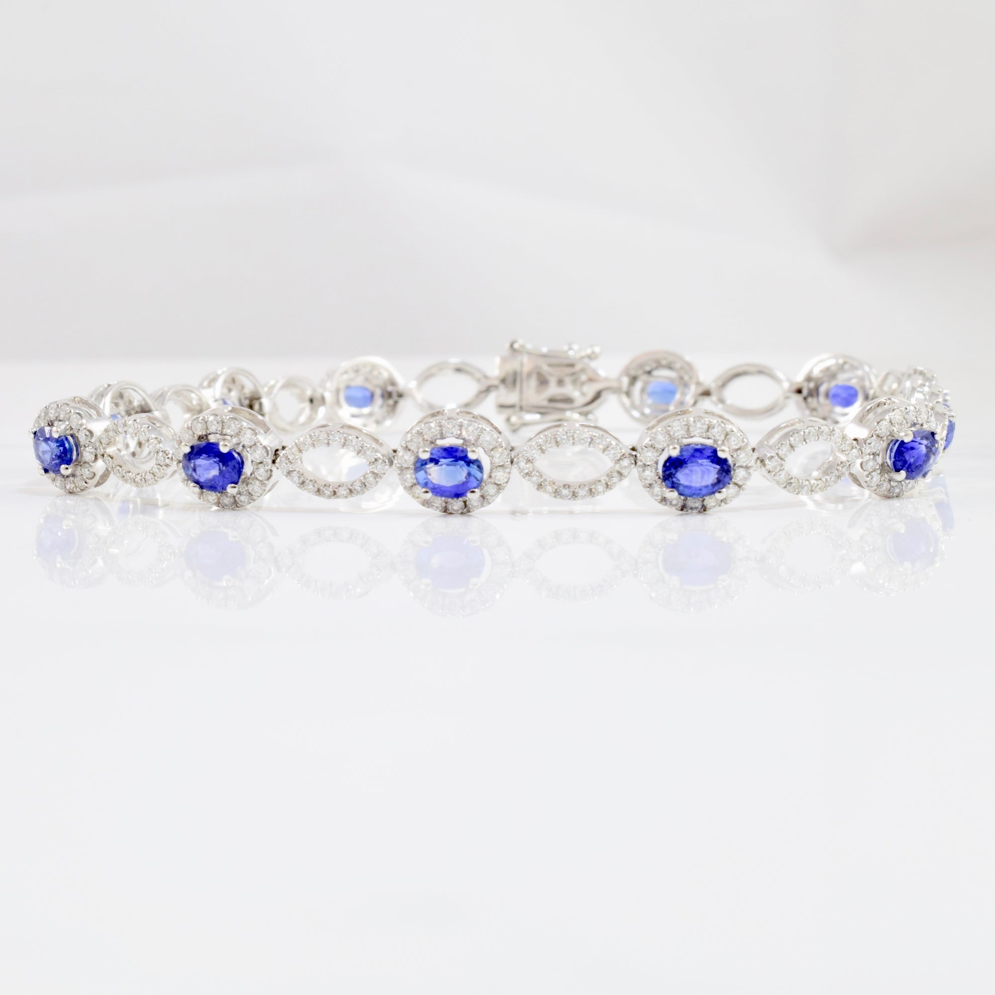Sapphire and Diamond Tennis Bracelet | 1.36 ctw SZ 7.5