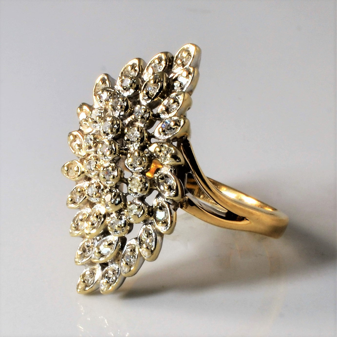 Cascading Diamond Bypass Ring | 0.20ctw | SZ 6.5 |