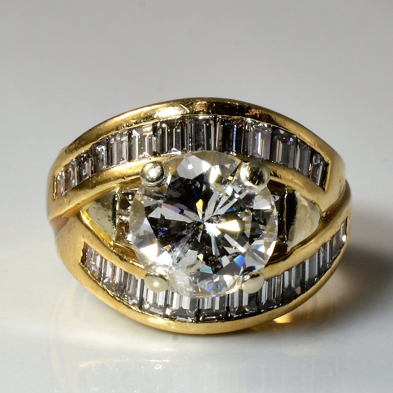 Custom Baguette Twist Diamond Ring | 3.99ctw | SZ 4.75 |