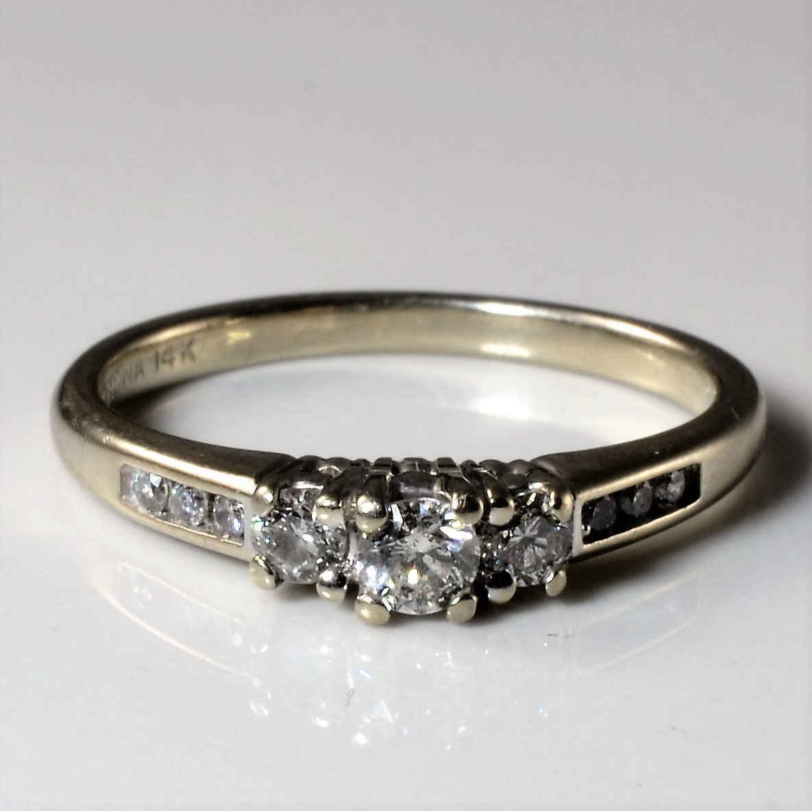 Three Stone Diamond Channel Accent Ring | 0.26ctw | SZ 6 |