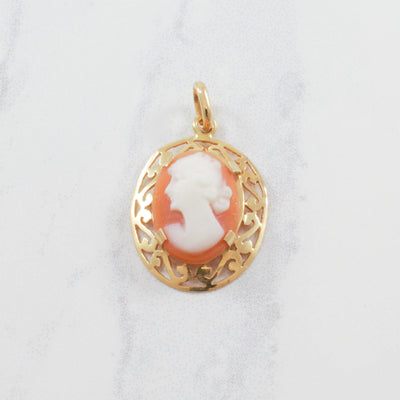 Retro Era Filigree Cameo Pendant