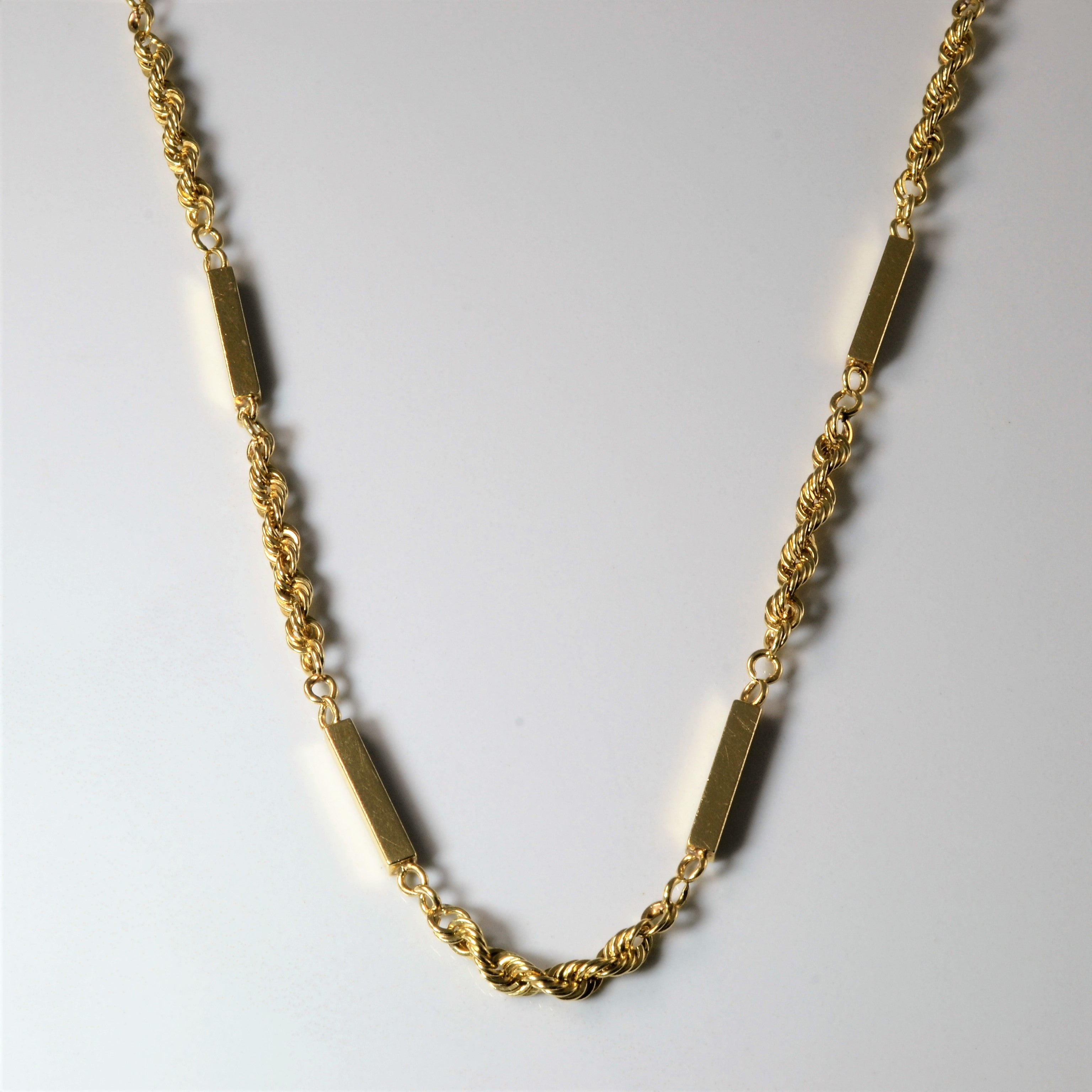 14k Yellow Gold Bar & Link Chain | 20" |