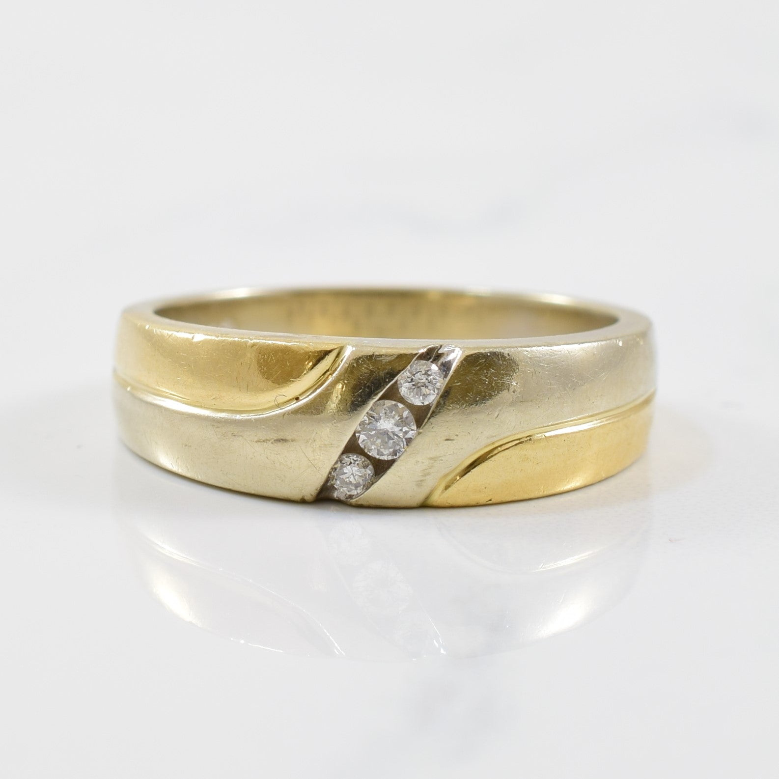 Three Stone Two Tone Diamond Ring | 0.07ctw | SZ 7 |