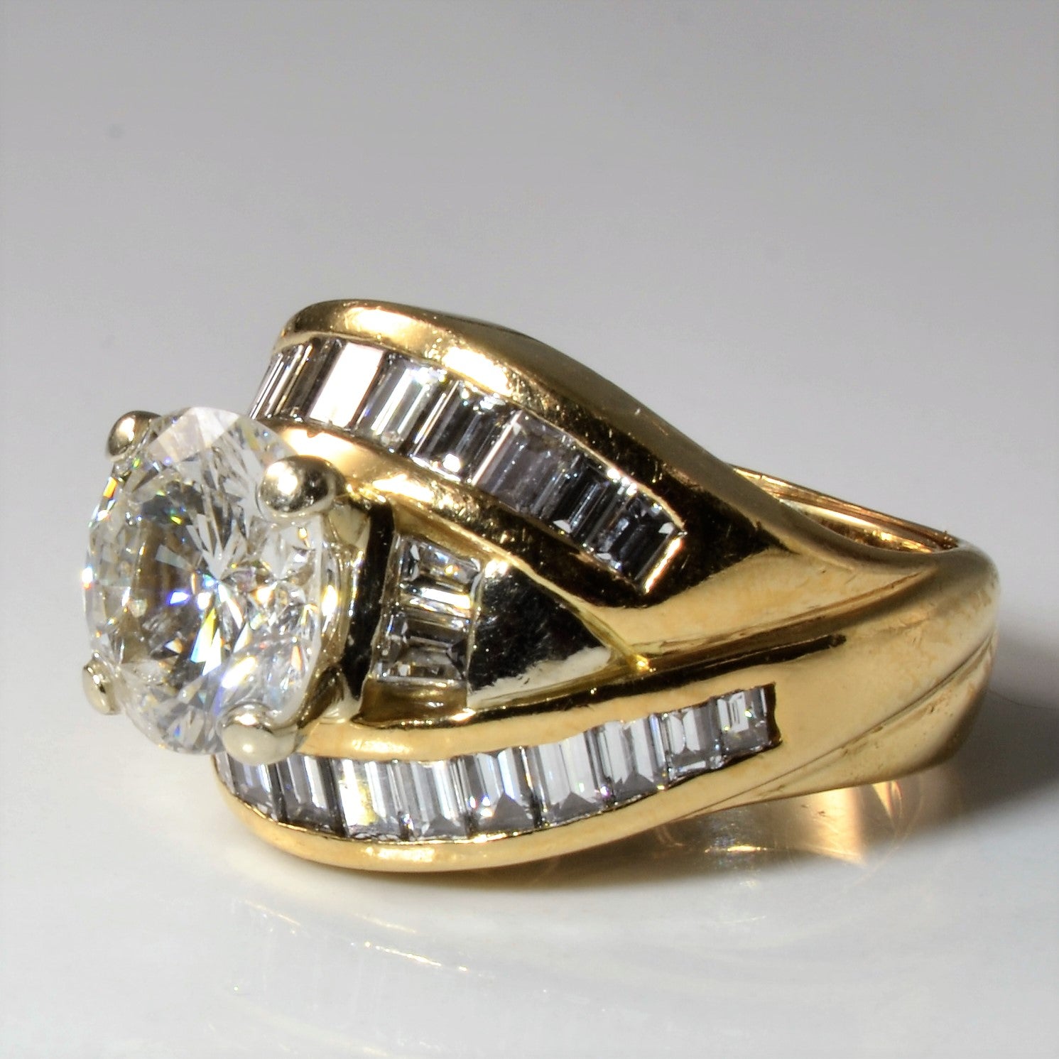 Custom Baguette Twist Diamond Ring | 3.99ctw | SZ 4.75 |