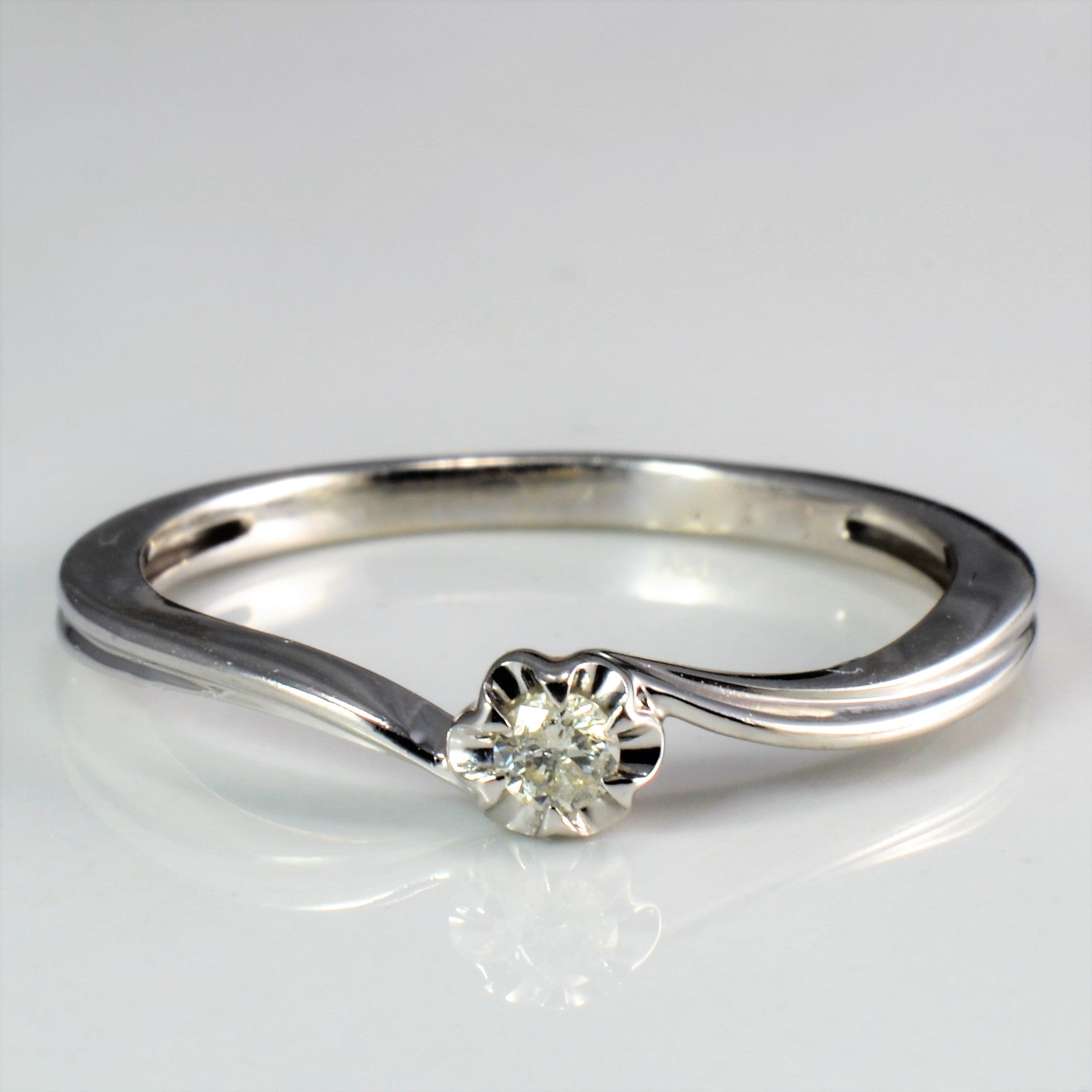 Bypass Solitaire Diamond Ring | 0.05 ct, SZ 6.75 |