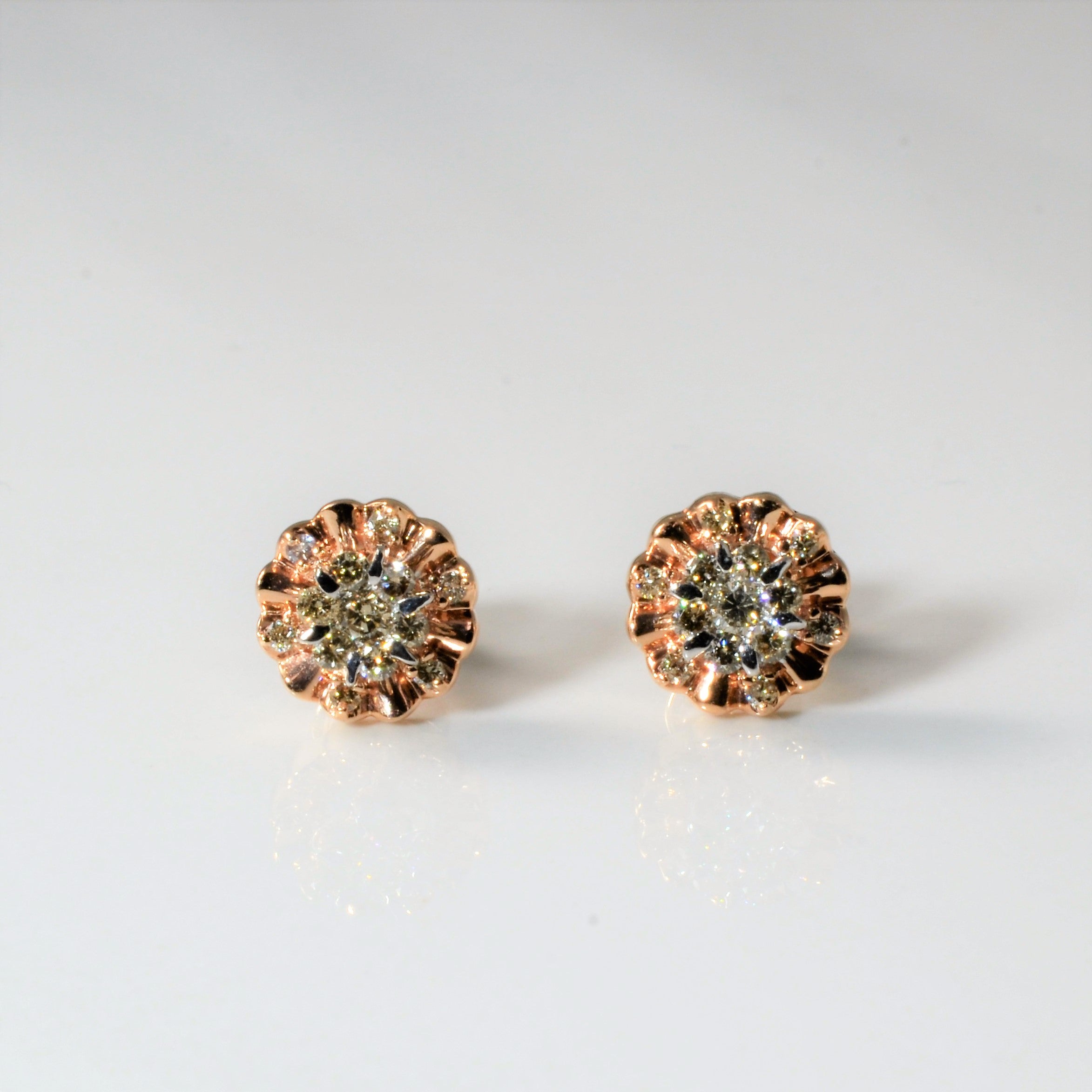 Cluster Diamond Stud Earrings | 0.30ctw |