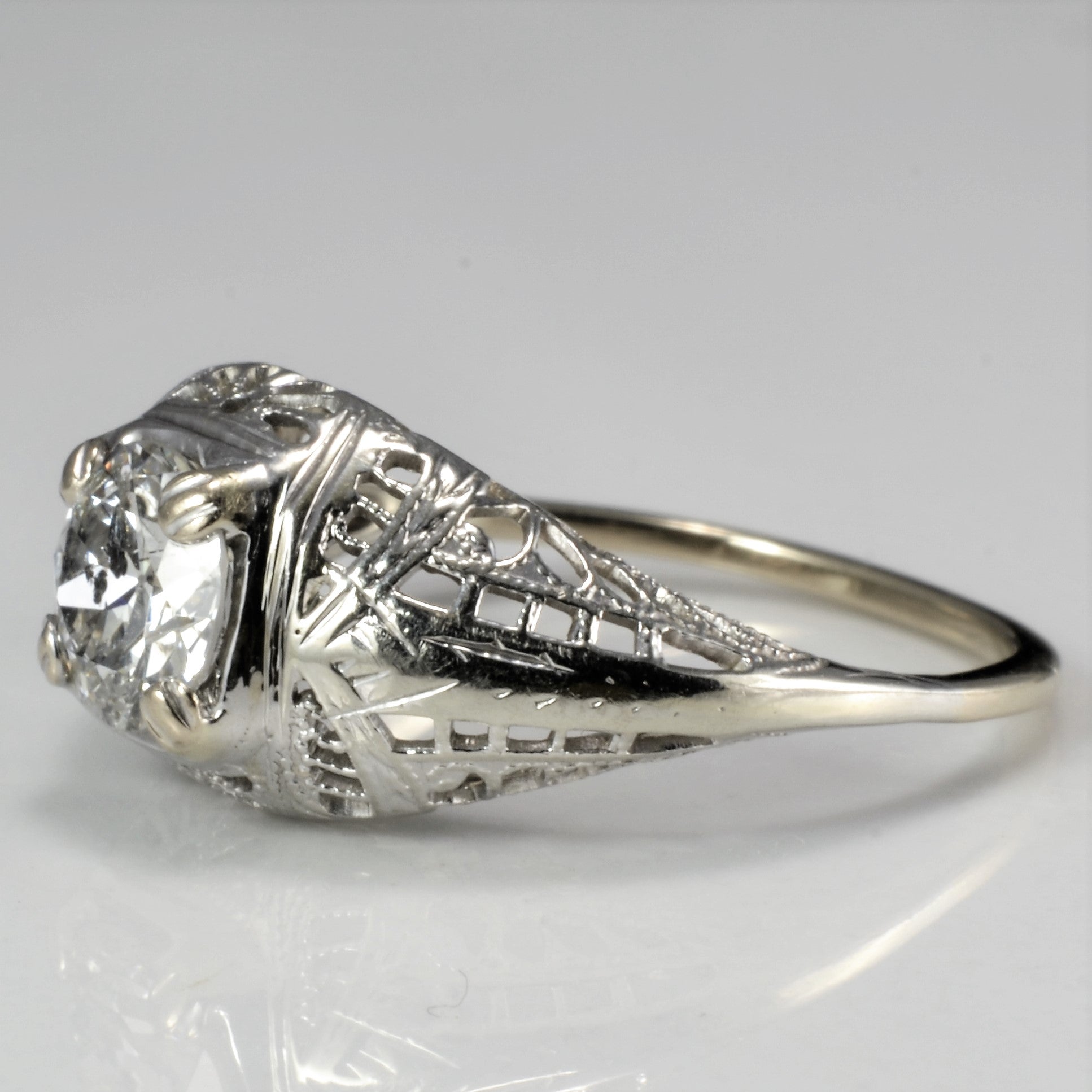 Solitaire Old European Cut Diamond Art Deco Ring | 0.75 ct, SZ 5.25 |