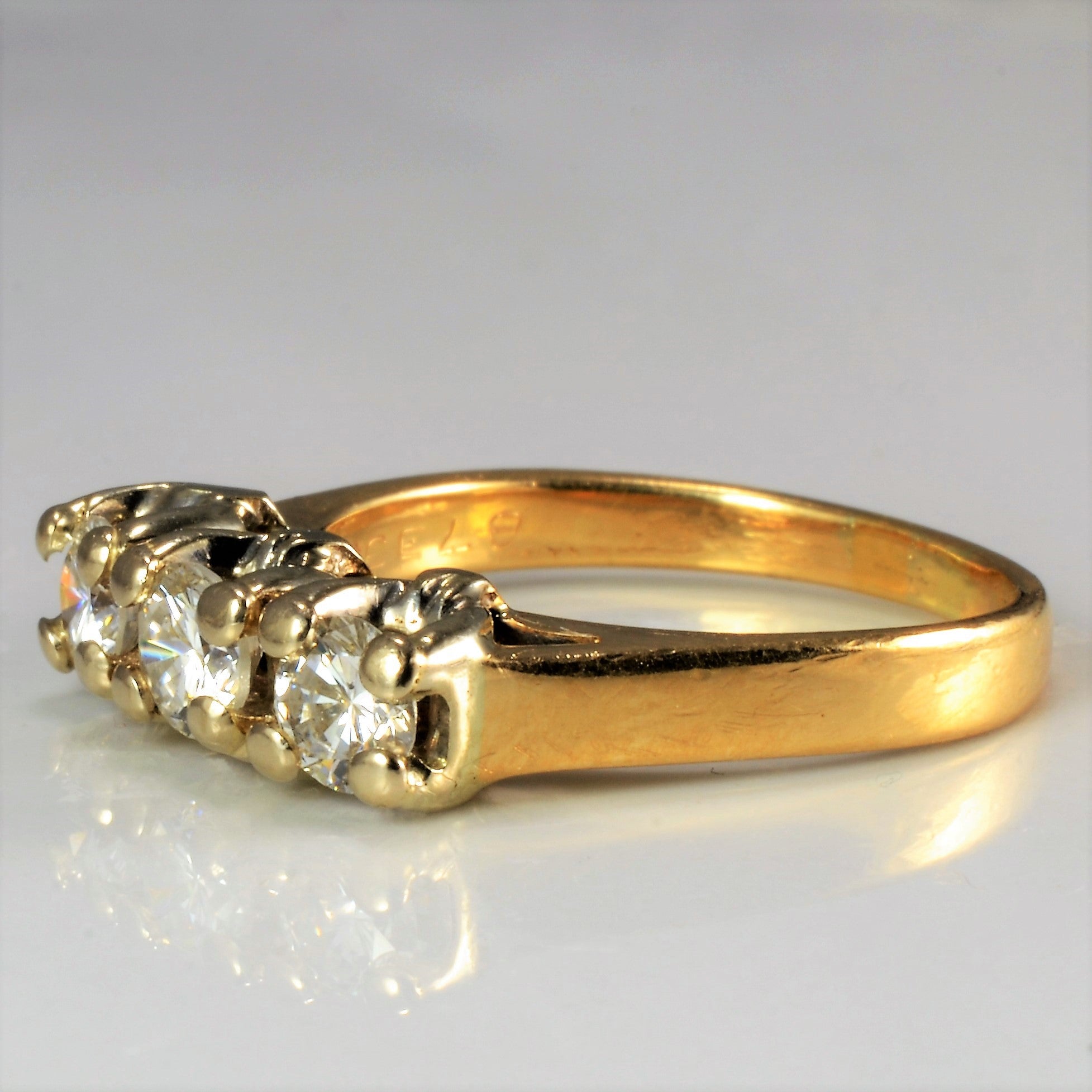 Three Stone Diamond Ring | 0.68 ctw, SZ 6.25 |