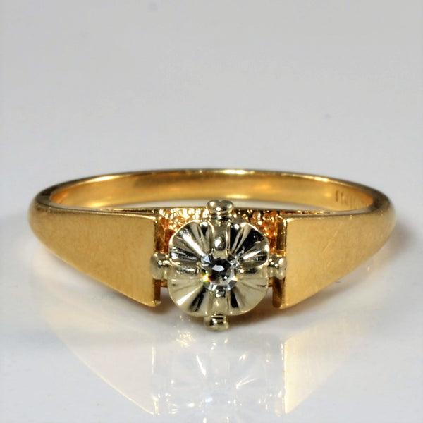 High Set Petite Solitaire Diamond Ring | 0.04ct | SZ 6.25 |