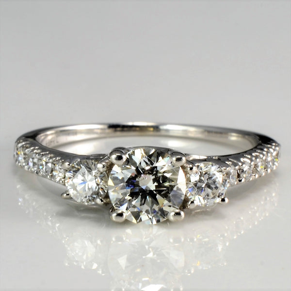 Three Stone Diamond & Accents Engagement Ring | 0.80 ctw, SZ 5 |