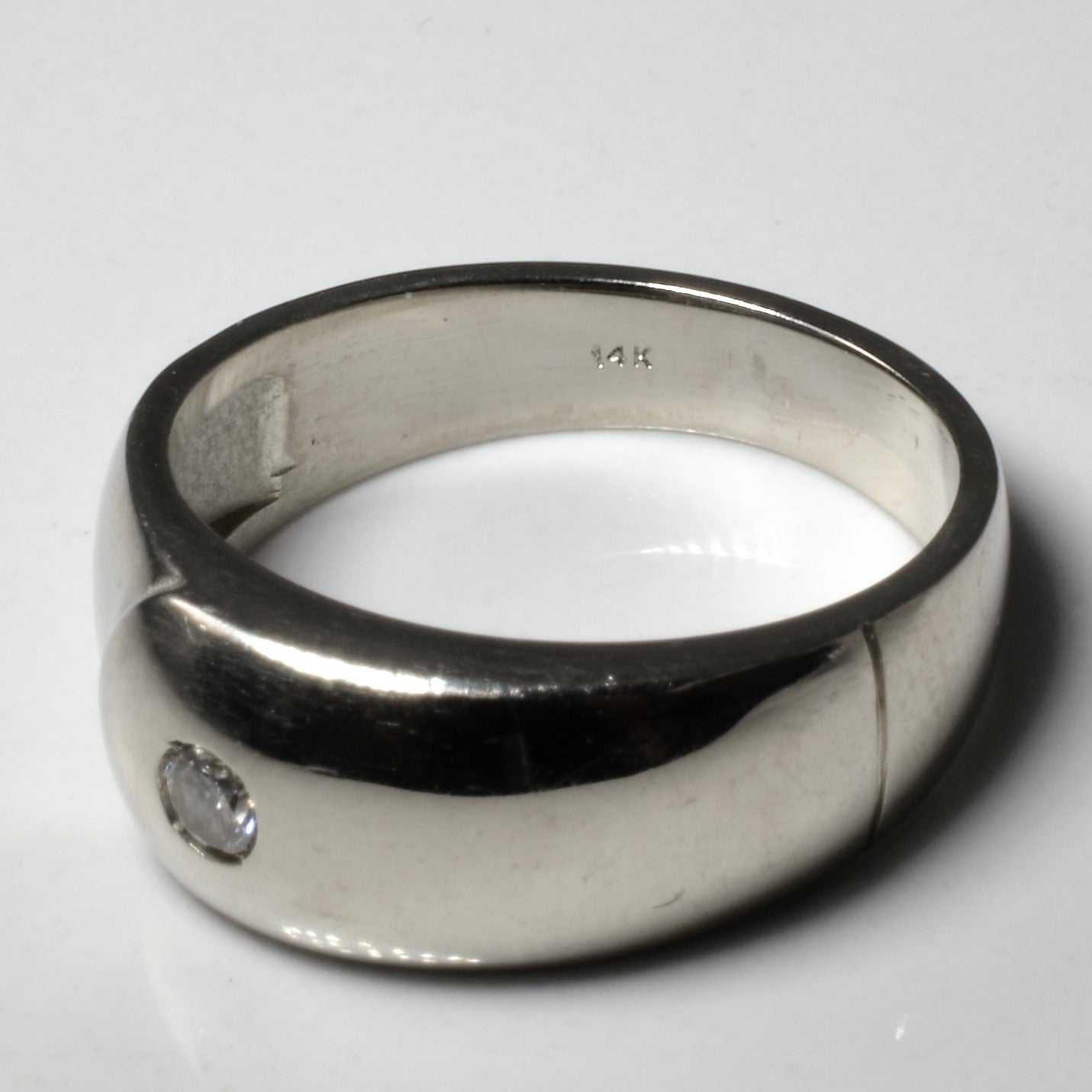 Curved Flush Set Diamond Band | 0.11ct | SZ 8.5 |