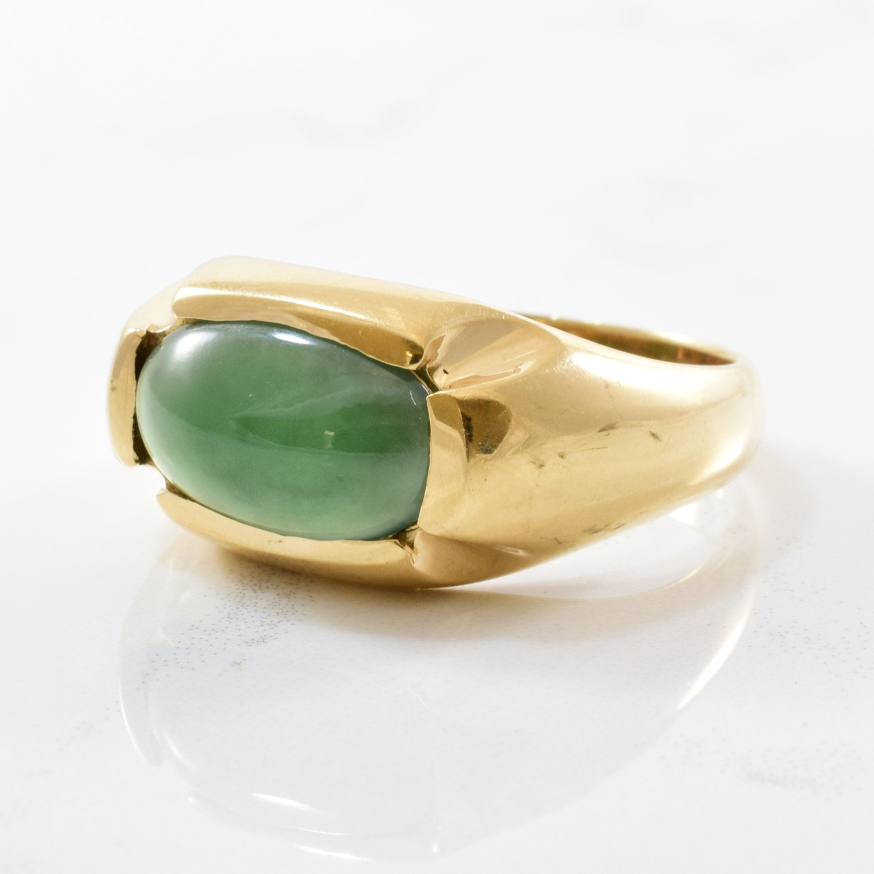 Jadeite Jade Cabochon Ring | 3.75ct | SZ 11.5 |