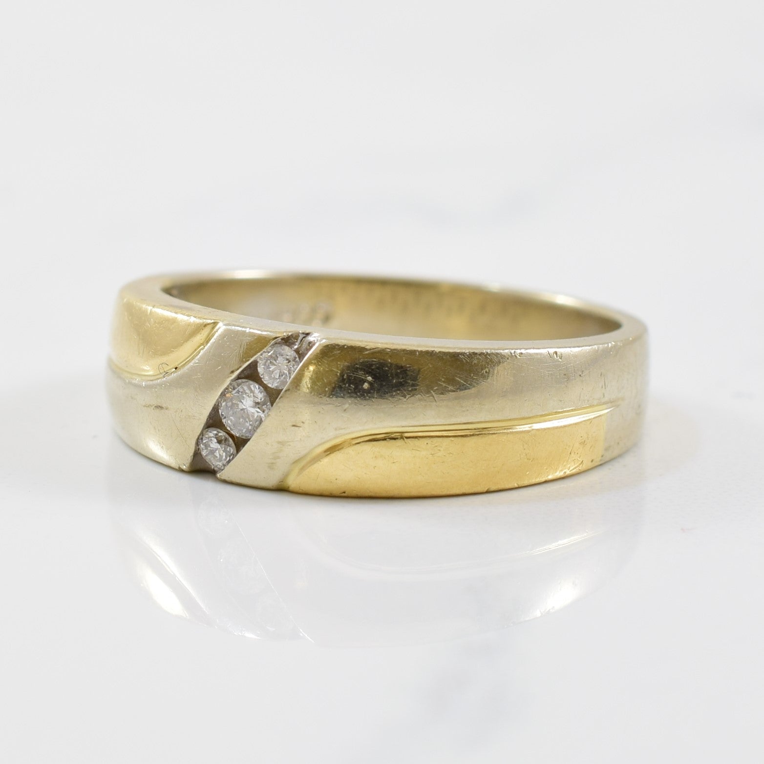 Three Stone Two Tone Diamond Ring | 0.07ctw | SZ 7 |